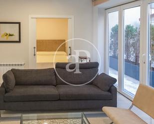 Living room of Flat to rent in  Madrid Capital  with Air Conditioner, Heating and Private garden